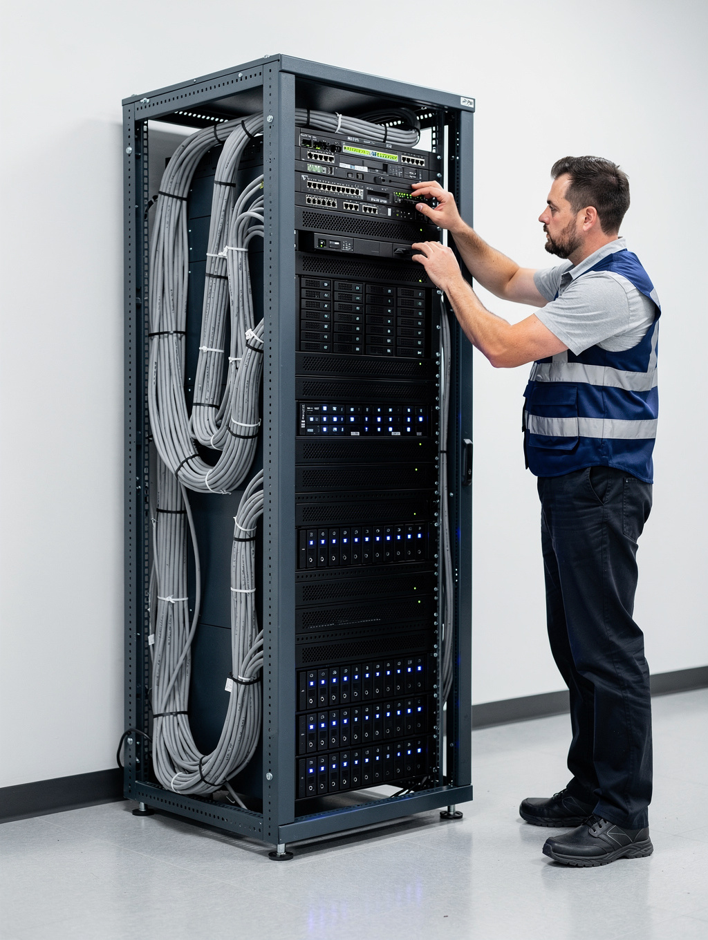 Sorgfältig verpackte IT-Infrastruktur für den Transport