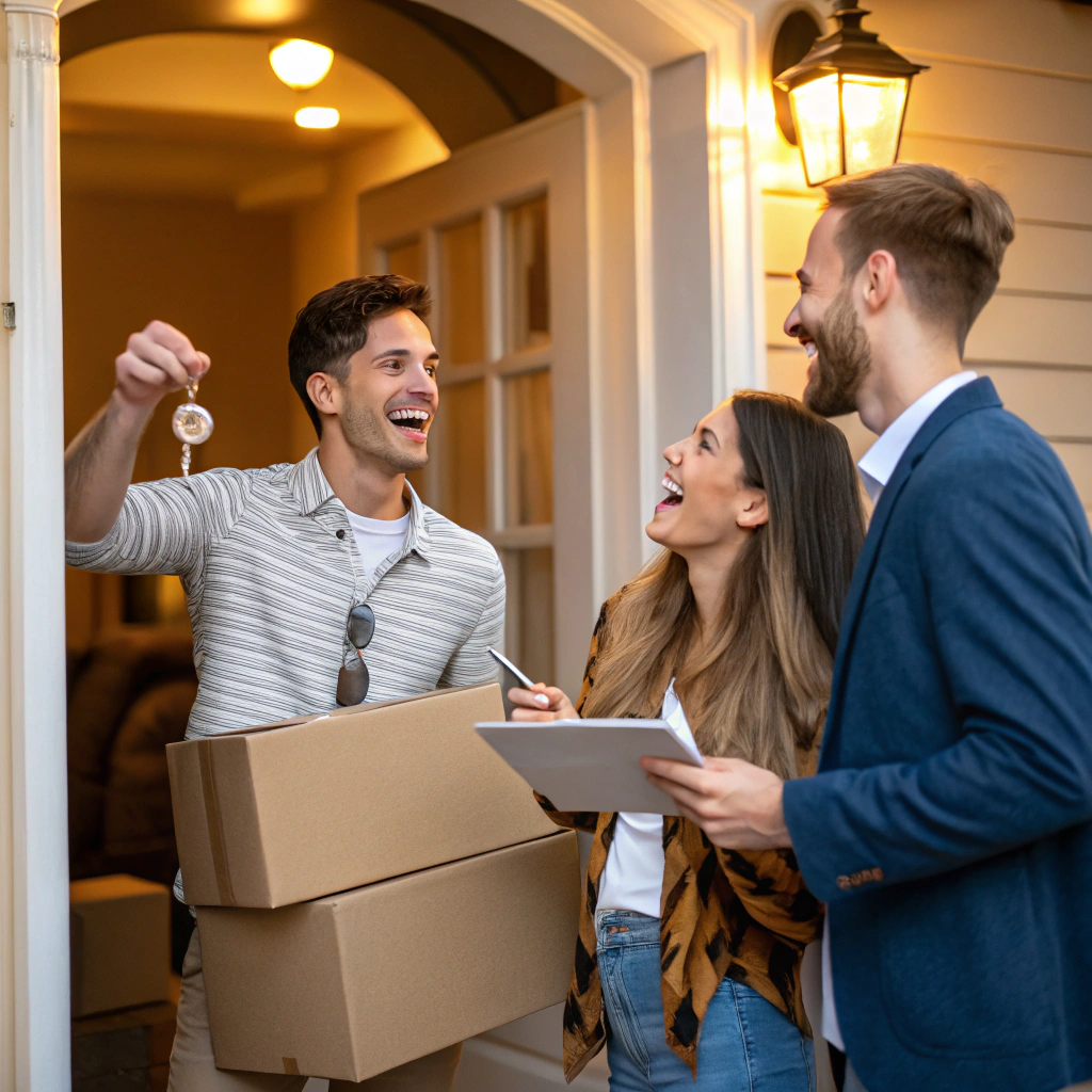 Glückliche Kunden im neuen Zuhause